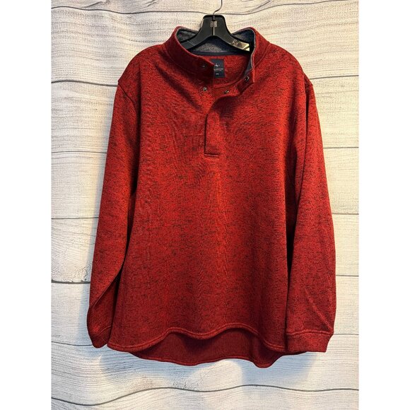 Tailorbyrd Other - Tailorbyrd Collection Red Heathered Pullover Sweater With Button Collar XXL